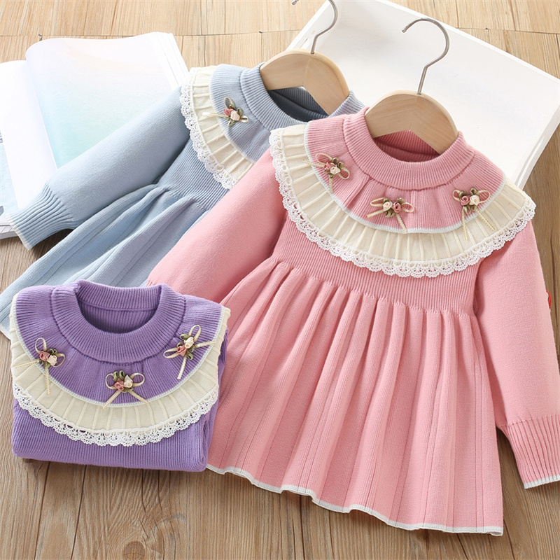 Baby Clothing Jumpers - Baby Mädchen Gestrickte Kleid Kinder Herbst