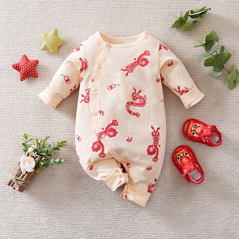 Baby Clothing Made In Usa - Baby-Overall im chinesischen Stil mit Neujahrs-Drachen-Kleidung