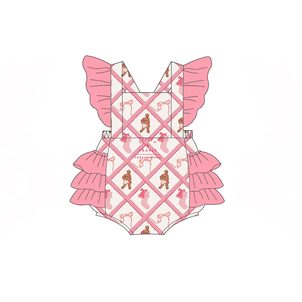 Baby Clothing Made In Usa - Boutique-Kinderbodys mit dreilagigen Rüschen, Frucht- und