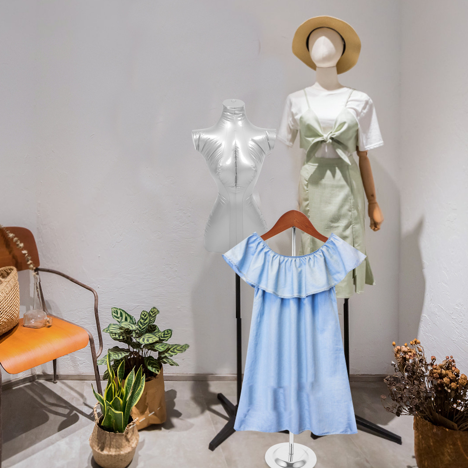T-förmiger Kleiderständer mit  – Baby Clothing Store Bewertung und Preis